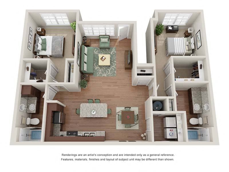 Two bedroom floor plan